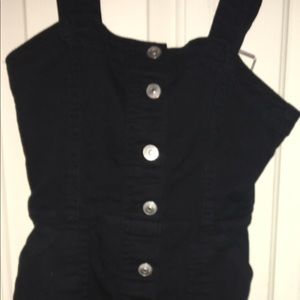 Black button up denim dress